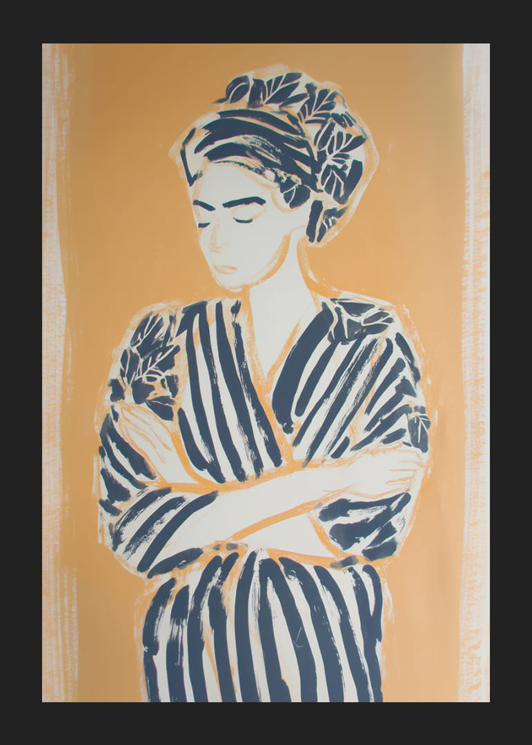 Relaxed woman in warm colors creates harmony-12