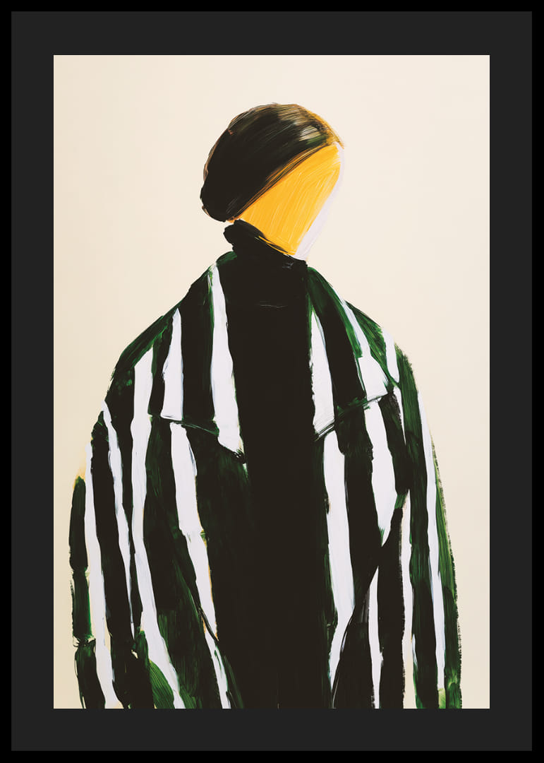 En abstrakt figur definieras av kontrasterande linjer-12