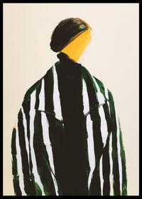 Una figura abstracta se define por líneas contrastantes.-2