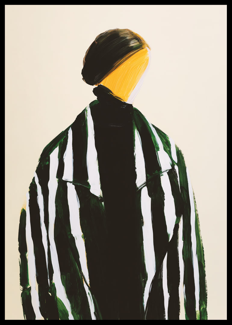 Una figura abstracta se define por líneas contrastantes.-12