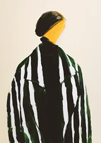 En abstrakt figur definieras av kontrasterande linjer-7