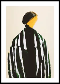 En abstrakt figur definieras av kontrasterande linjer-0