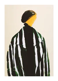 En abstrakt figur definieras av kontrasterande linjer-1