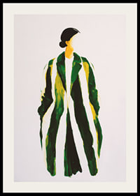 Une élégance abstraite en vert et jaune, qui attire le regard.-2