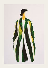 Une élégance abstraite en vert et jaune, qui attire le regard.-3