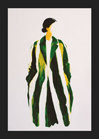 Une élégance abstraite en vert et jaune, qui attire le regard.-5