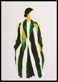 Elegancia abstracta en verde y amarillo que llama la atención.-2