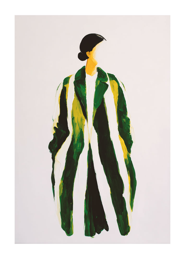 Elegancia abstracta en verde y amarillo que llama la atención.-12