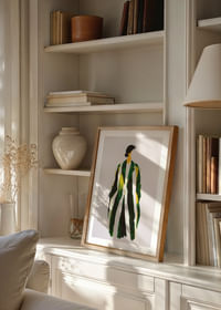 Elegancia abstracta en verde y amarillo que llama la atención.-4