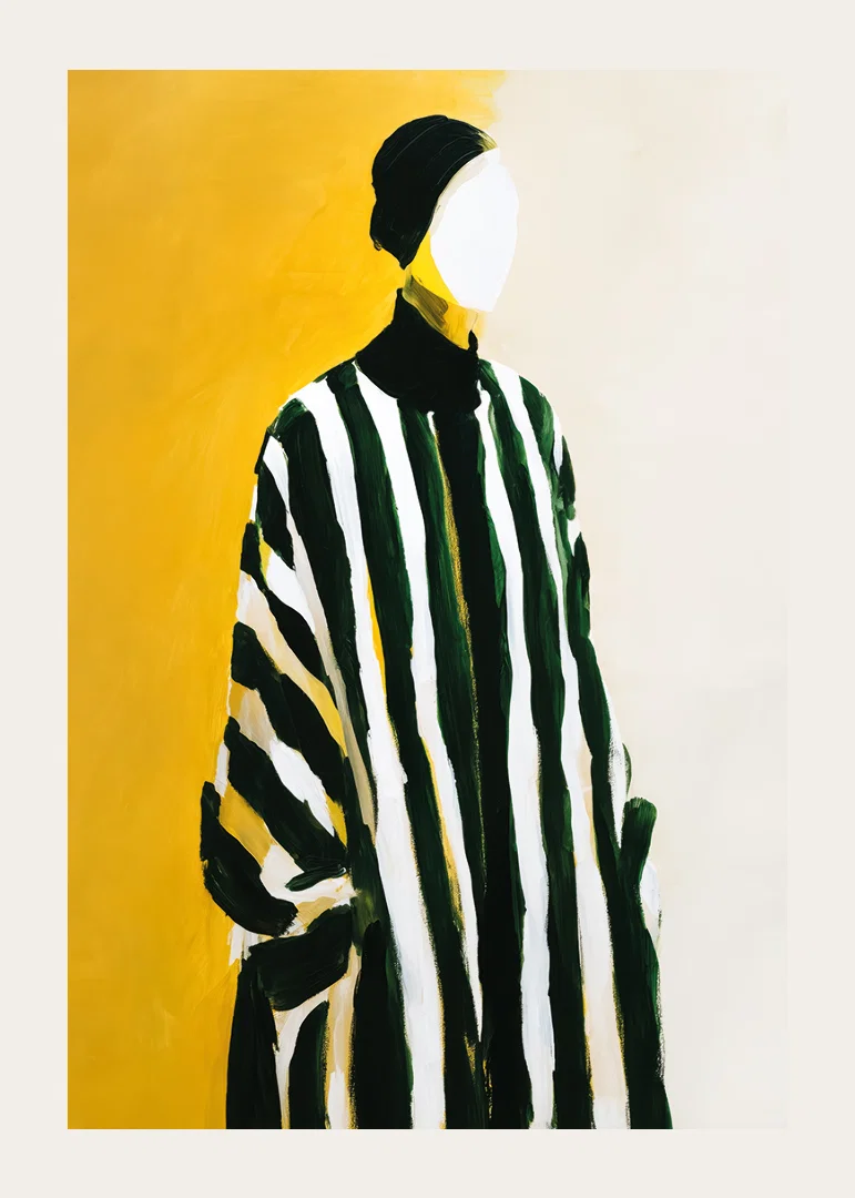 Strong stripes meet a yellow background in timeless elegance-12