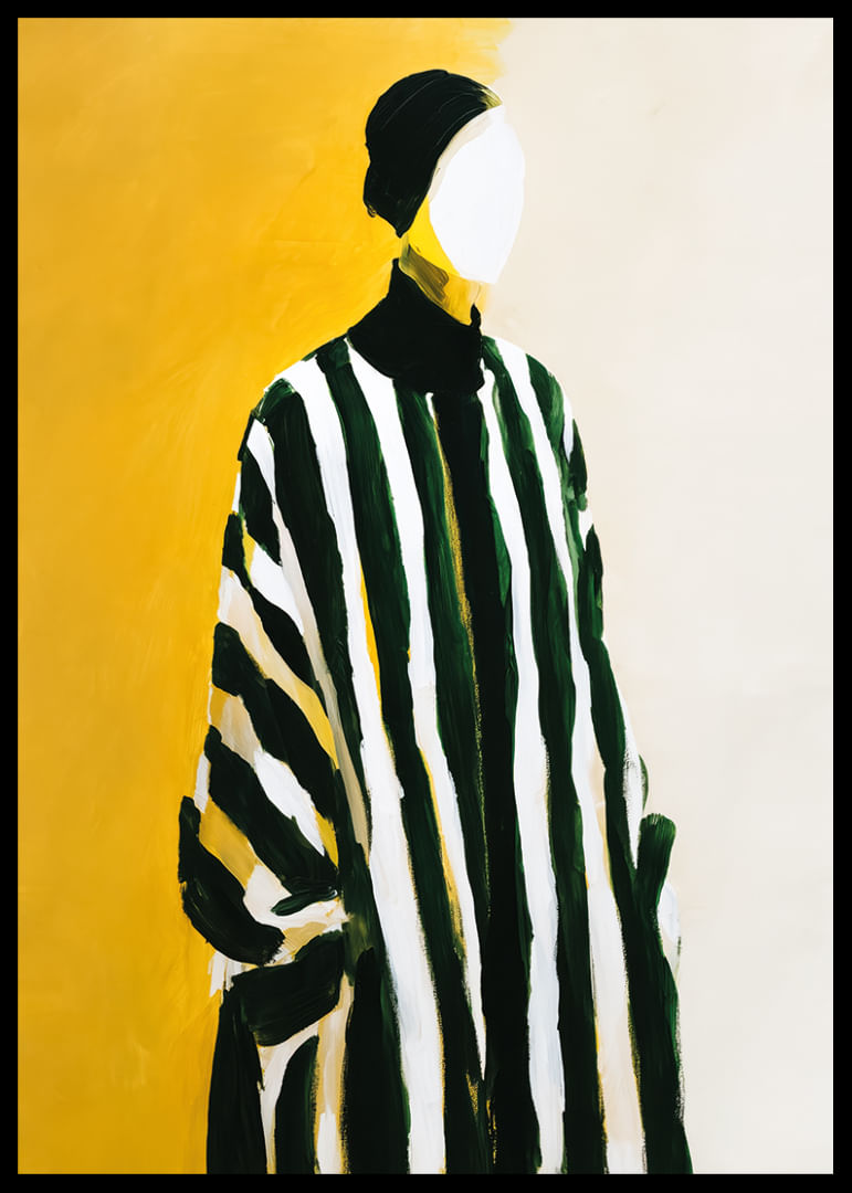 Las rayas marcadas se encuentran con un fondo amarillo en una elegancia atemporal-12