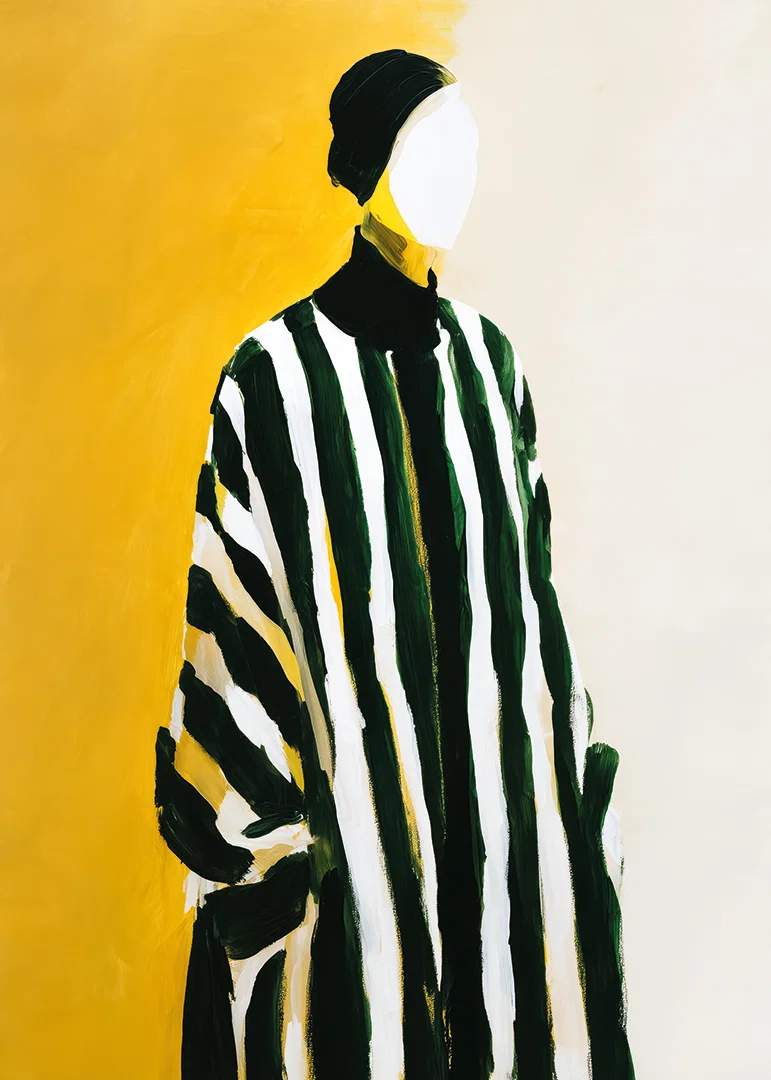 Strong stripes meet a yellow background in timeless elegance-12