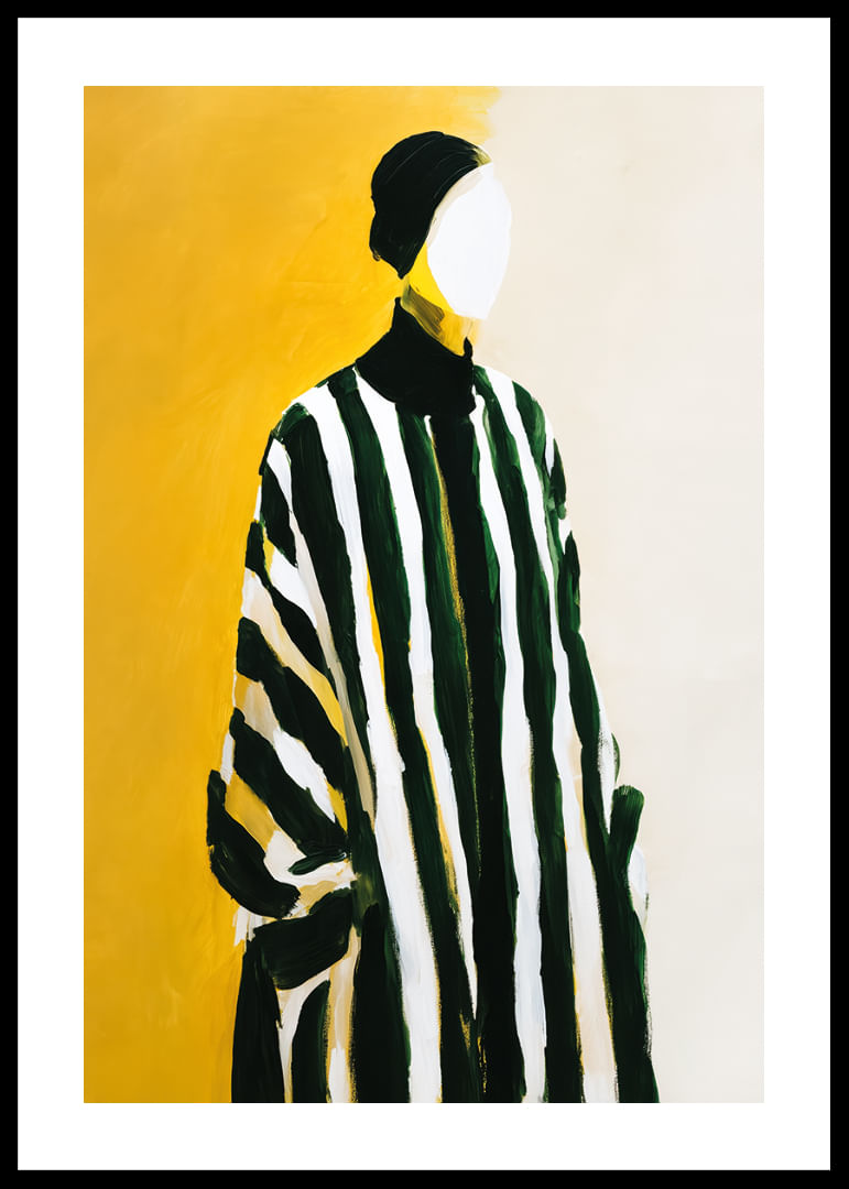 Las rayas marcadas se encuentran con un fondo amarillo en una elegancia atemporal-12