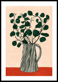 Elegant green foliage in a striped jug-0