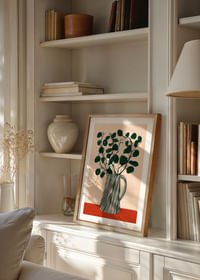 Elegant green foliage in a striped jug-4