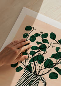 Elegant green foliage in a striped jug-5