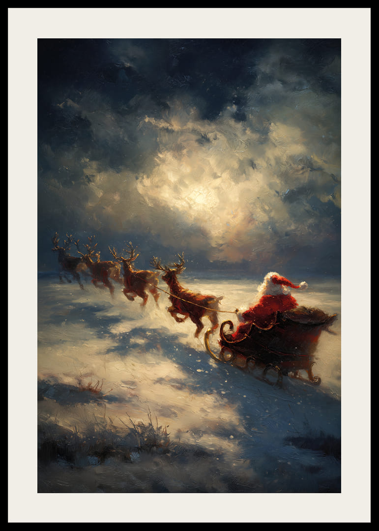 A magical sleigh ride through a winter landscape under the starry sky-12