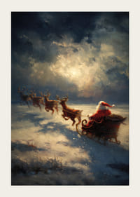 A magical sleigh ride through a winter landscape under the starry sky-3