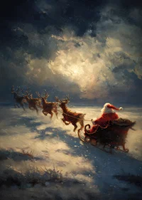 A magical sleigh ride through a winter landscape under the starry sky-7
