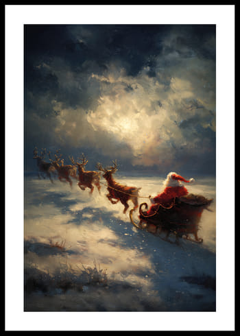 Poster Sleigh Across Moonlit Snow