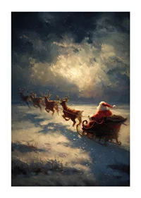 A magical sleigh ride through a winter landscape under the starry sky-1