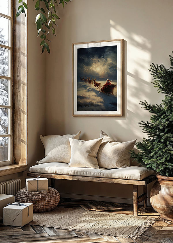 Poster Sleigh Across Moonlit Snow crossfade