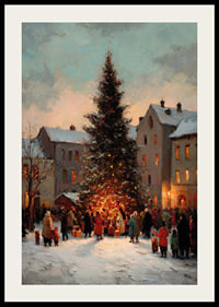Atmospheric Christmas scene with snow and sparkling lights-2