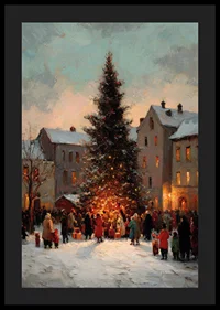 Atmospheric Christmas scene with snow and sparkling lights-4