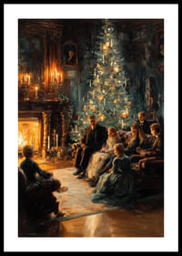 Christmas coziness by the fire with the tree's radiant light-0