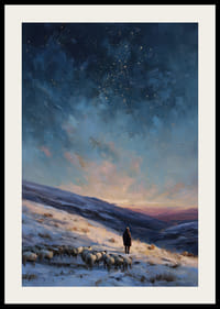 En herde leder sina får under en stjärnklar himmel-2