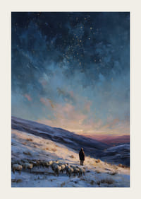 En herde leder sina får under en stjärnklar himmel-3