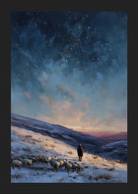 En herde leder sina får under en stjärnklar himmel-5