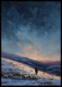 En herde leder sina får under en stjärnklar himmel-2