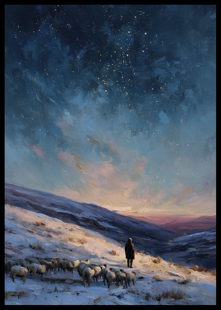 En herde leder sina får under en stjärnklar himmel-12