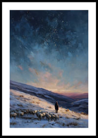 En herde leder sina får under en stjärnklar himmel-0