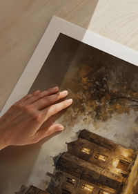 Hangulatos kilátás egy kivilágított kúriára, amelyet az őszi levelek fénye vesz körül-5