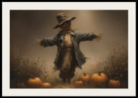 A scary scarecrow guards the autumn landscape-2