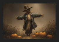 A scary scarecrow guards the autumn landscape-5