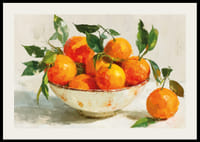 Friskhet och liv med en skål av strålande apelsiner-2