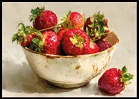 Juicy strawberries in a rustic bowl with nostalgic charm-6