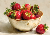 Des fraises juteuses dans un bol rustique au charme nostalgique-3