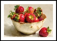 Juicy strawberries in a rustic bowl with nostalgic charm-0