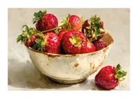 Juicy strawberries in a rustic bowl with nostalgic charm-1
