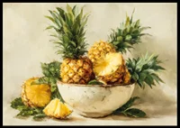 Solig ananas i en rustik skål ger tropisk värme-6