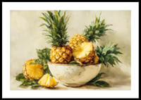 L'ananas soleggiato in una ciotola rustica porta calore tropicale-0