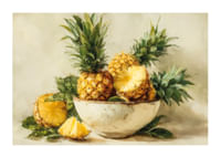 Un ananas gorgé de soleil dans un bol rustique apporte une touche tropicale et chaleureuse.-1