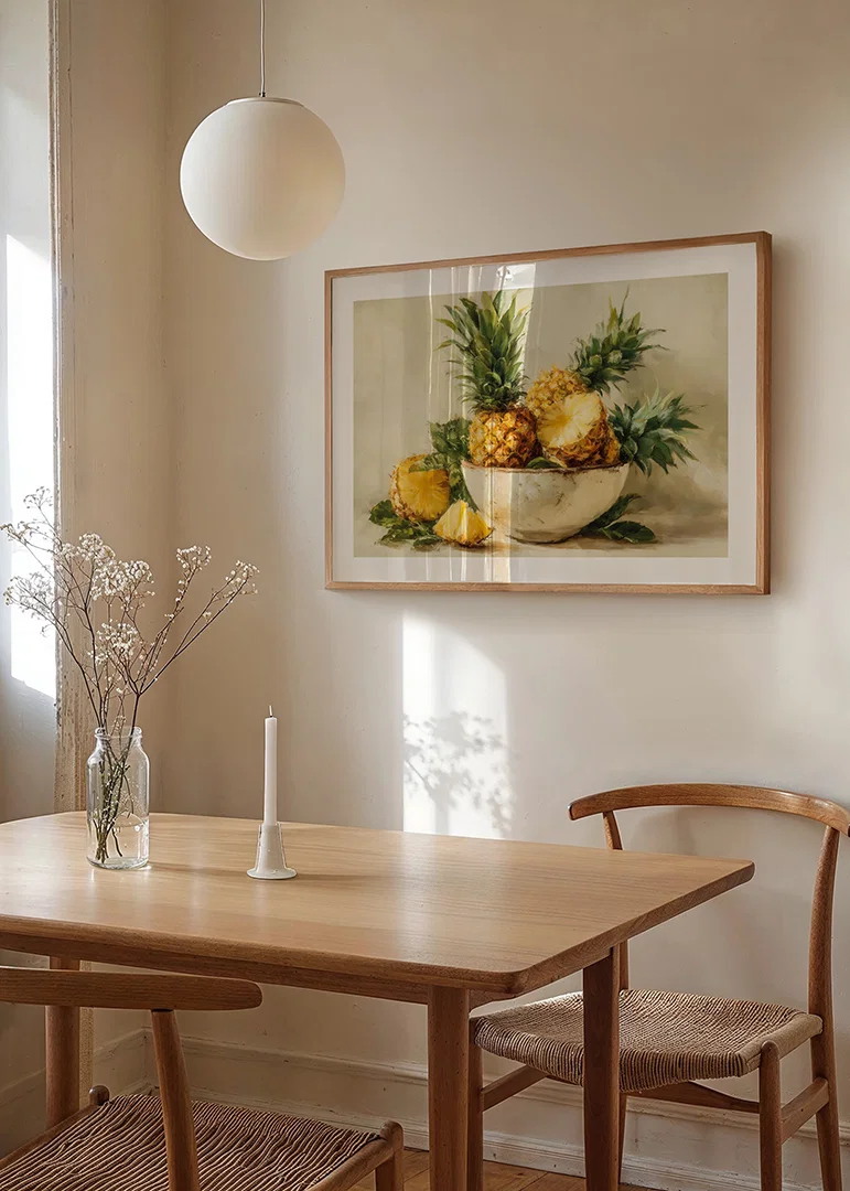 Solig ananas i en rustik skål ger tropisk värme-12
