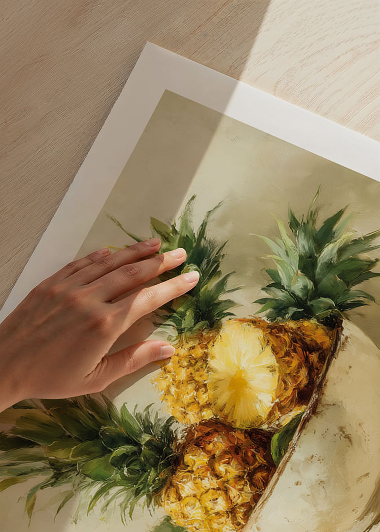 Un ananas gorgé de soleil dans un bol rustique apporte une touche tropicale et chaleureuse.-12