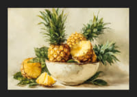 Solig ananas i en rustik skål ger tropisk värme-5