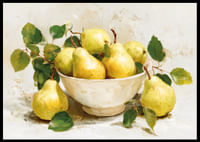 Des poires séduisantes dans un joli bol créent une atmosphère paisible-2